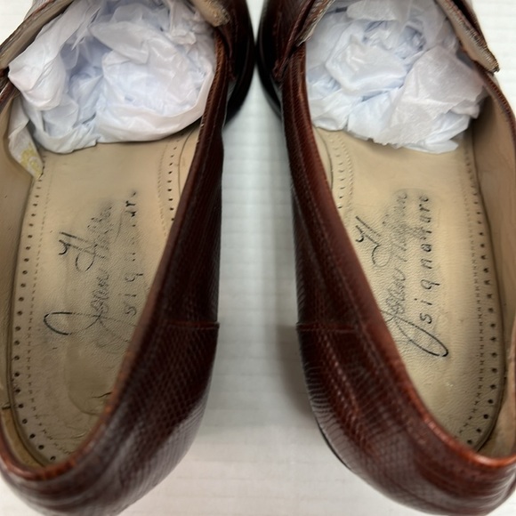 Vintage Joan Helpern Signature Snakeskin Pump Loafers 10 (w/dust bags & box) - Picture 8 of 11